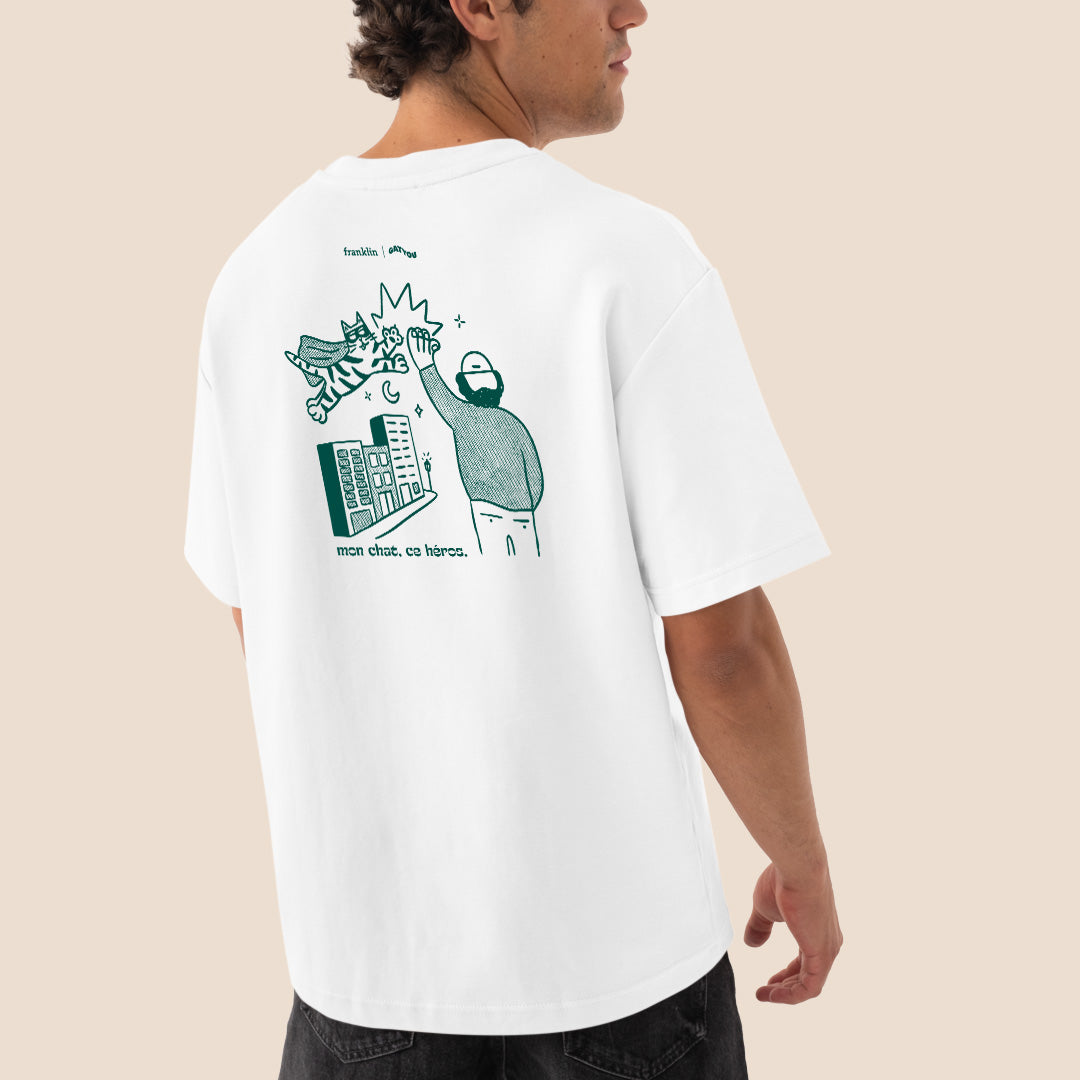 T-SHIRT UNISEXE SUPER-HÉROS CHAT