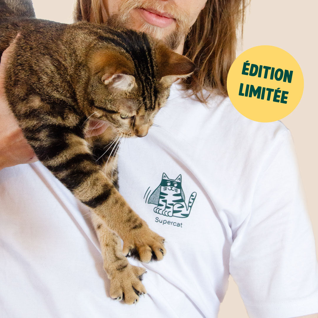 T-SHIRT UNISEXE SUPER-HÉROS CHAT