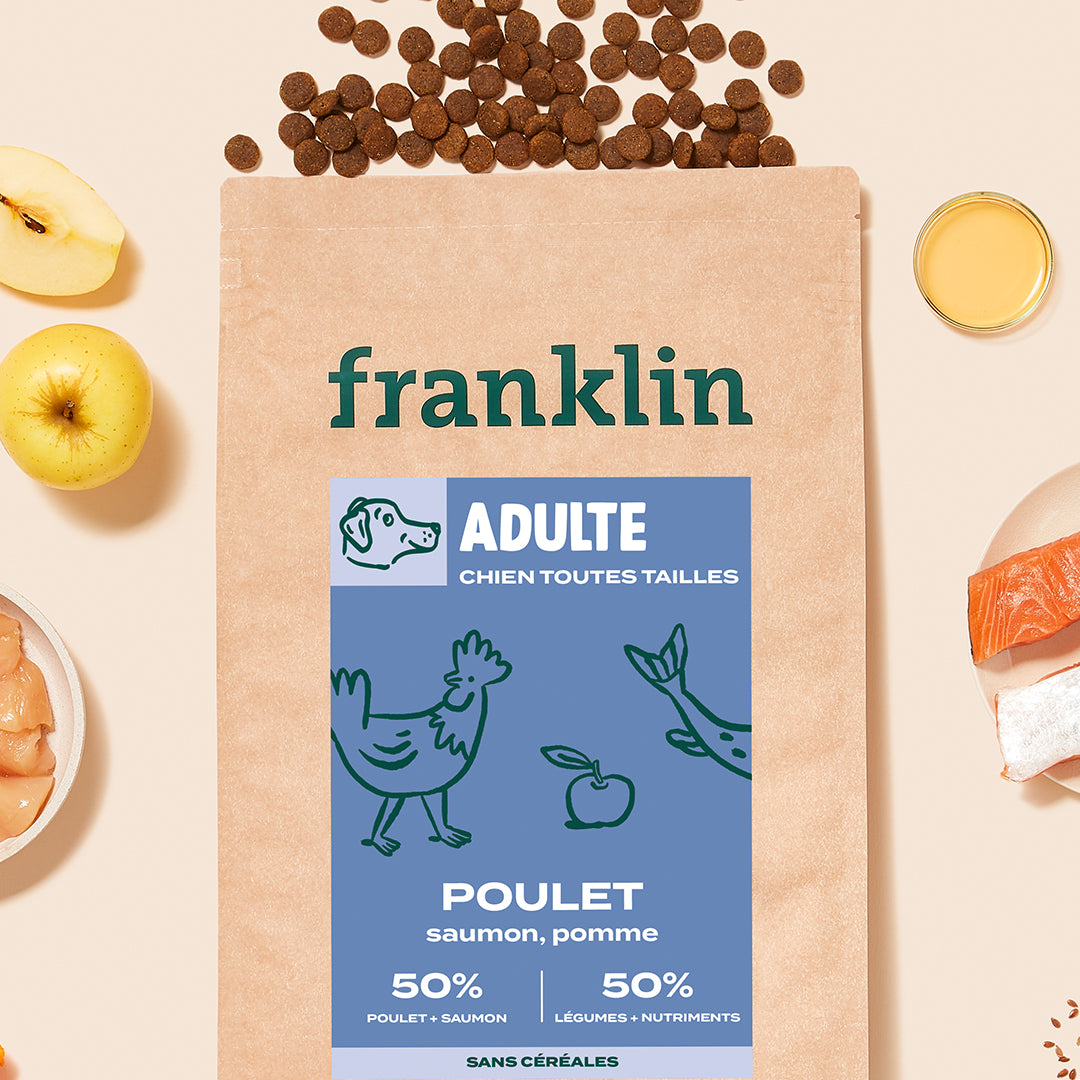 POULET, SAUMON, POMME