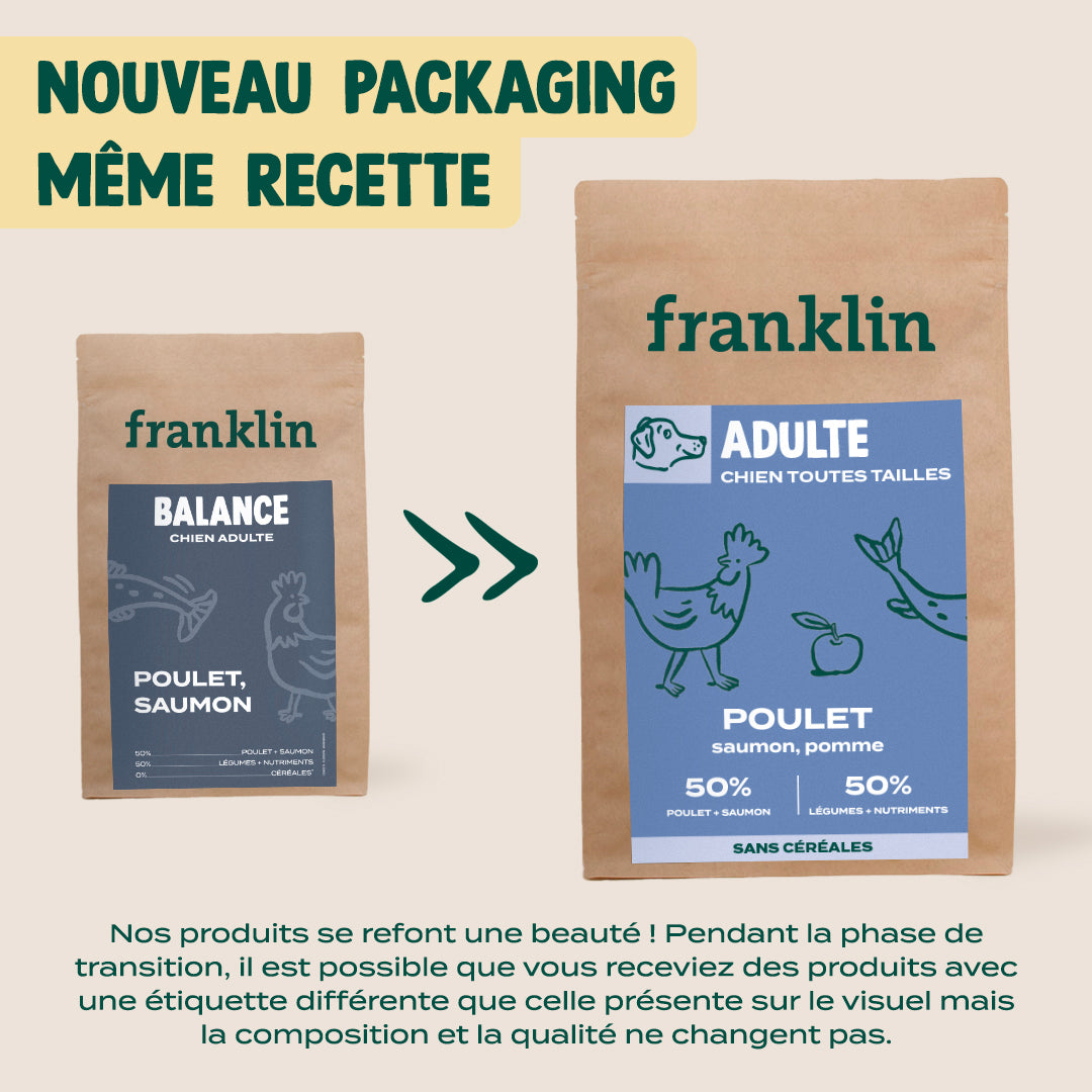 POULET, SAUMON, POMME