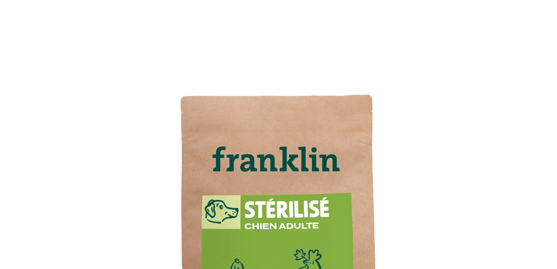 Franklin Alimentation premium pour chien et chat. Choisissez la meilleure nourriture pour votre animal : Croquettes sans céréales riches en protéines et faibles en glucides. Découvrez notre large gamme de pâtées et de friandises riches en viande !