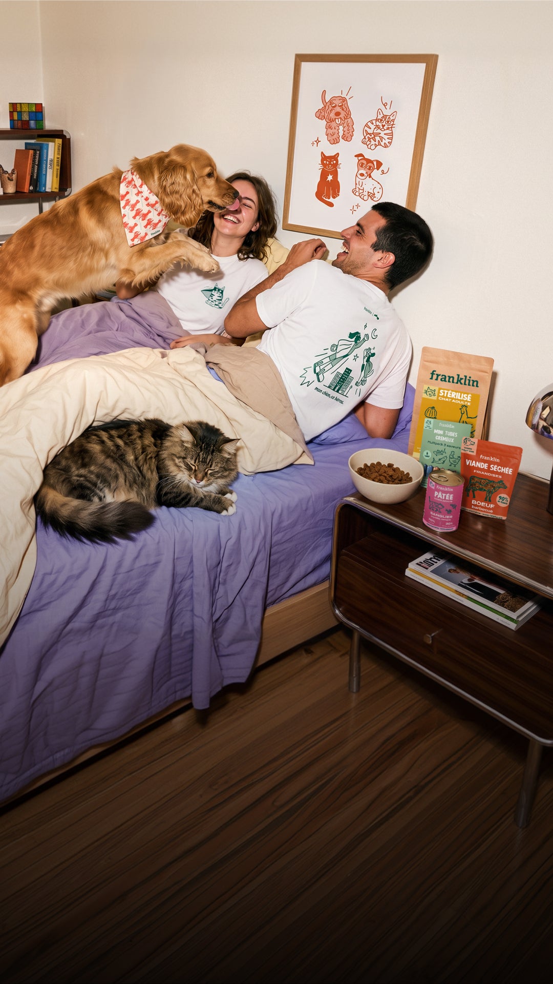 Franklin Alimentation premium pour chien et chat. Choisissez la meilleure nourriture pour votre animal : Croquettes sans céréales riches en protéines et faibles en glucides. Découvrez notre large gamme de pâtées et de friandises riches en viande !