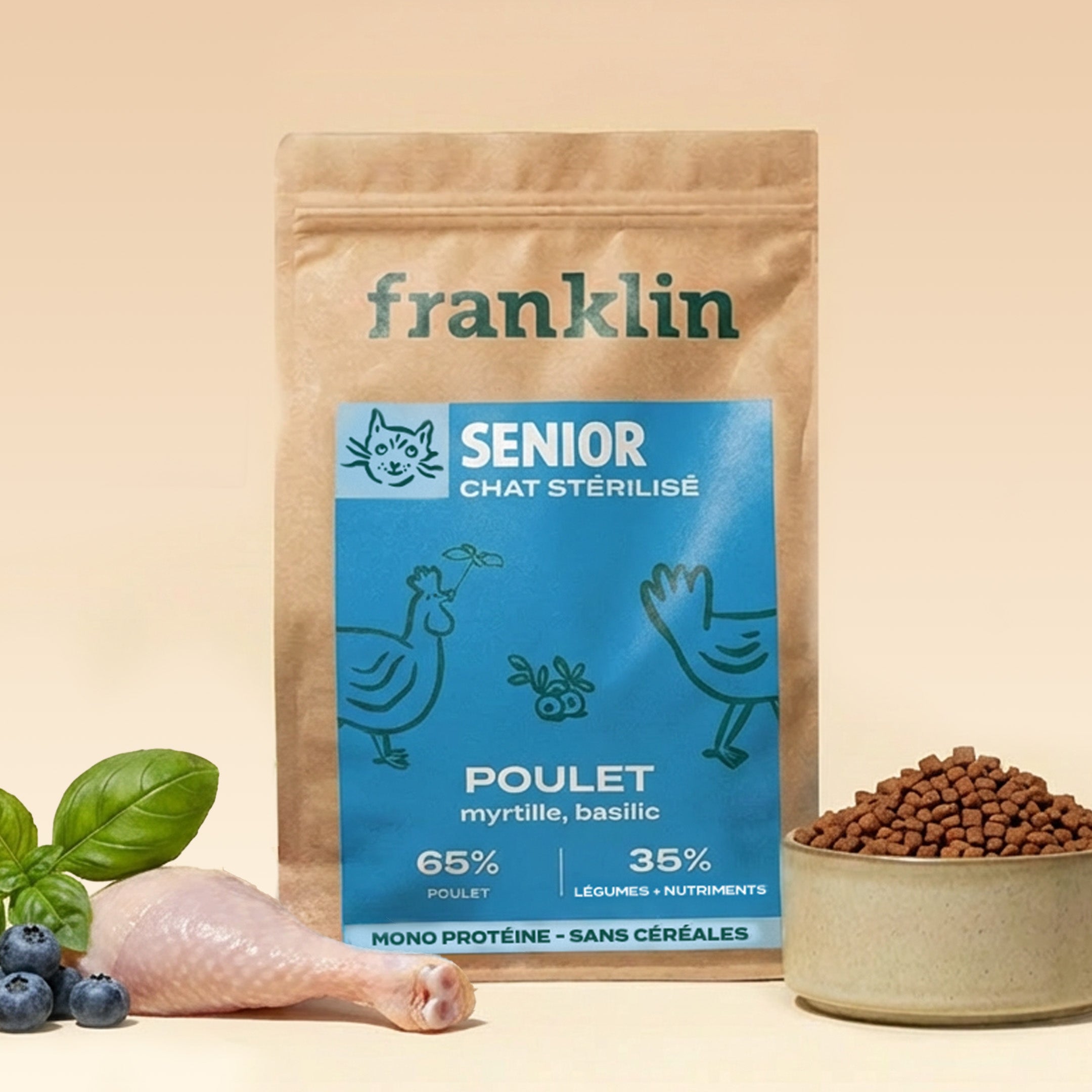 POULET, MYRTILLE, BASILIC